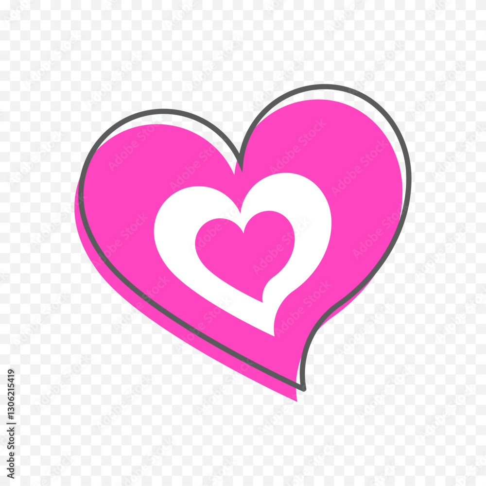 Hand drawn heart on white background. Valentines Day vector elements heart shapes love