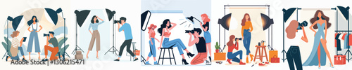 Vector of a model during a photo session.