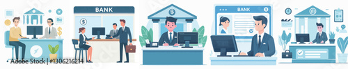 Vector of a bank teller.