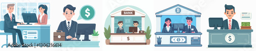 Vector of a bank teller.