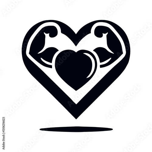 Heart muscles icon on a white background, representing fitness and sport.