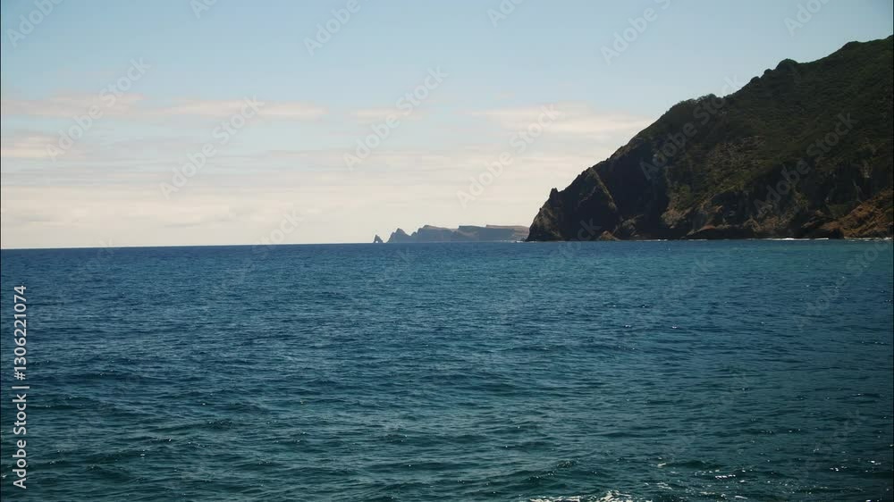 time lapse of Atlantic sea ocean on the Madeira coastline during sunset time lapse of Atlantic sea ocean on the Madeira coastline during sunset