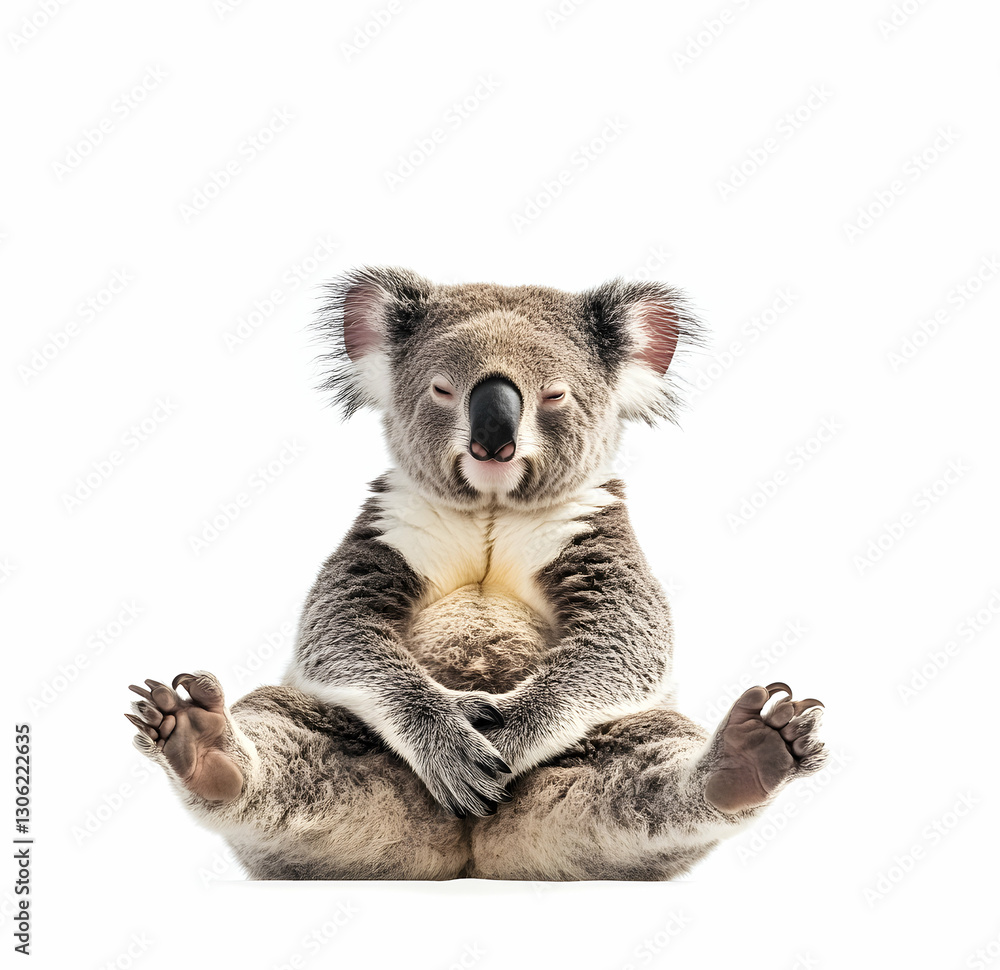Fototapeta premium Meditative Koala, A Portrait of Serenity and Peaceful Contemplation