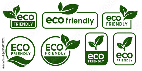 Set of eco friendly icons. Ecologic food stamps. Organic natural food labels.