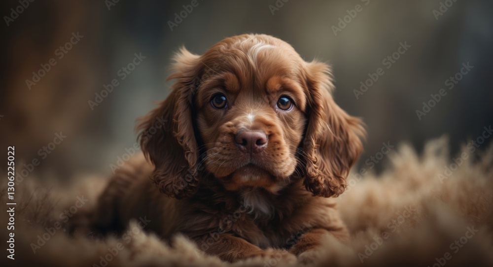 Cute Cocker Spaniel puppy. A close-up of a small brown Spaniel dog. Cute Cocker Spaniel puppy. A close-up of a small brown Spaniel dog.