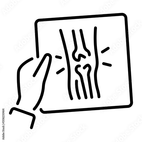 A line style icon of a bone xray 