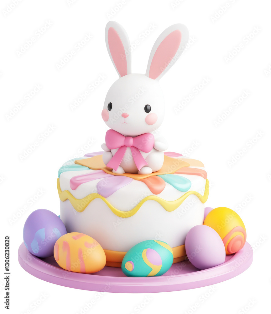 Fototapeta premium PNG Easter cake eggs colorful dessert.