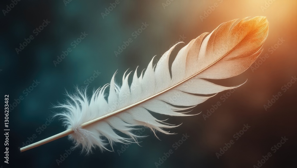 Naklejka premium White plume adorned with a copper tip for social media design