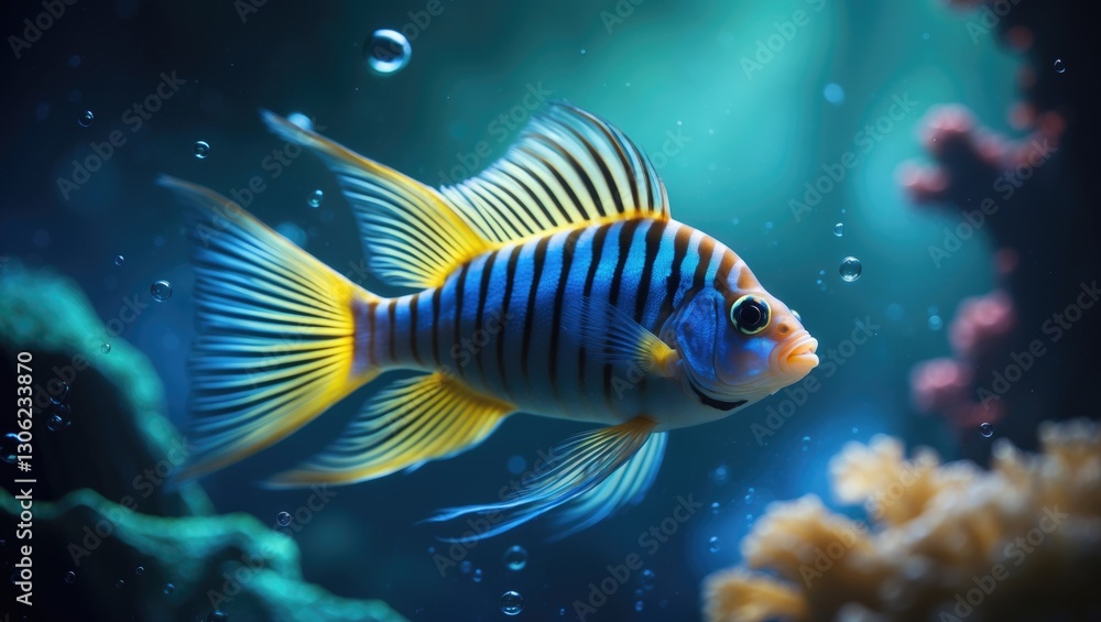 Fototapeta premium Zebrasoma marine aquarium species