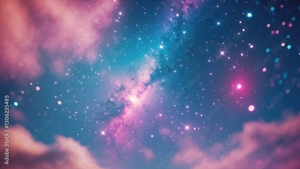 Lively evening sky filled with stars and nebulae Lively evening sky filled with stars and nebulae