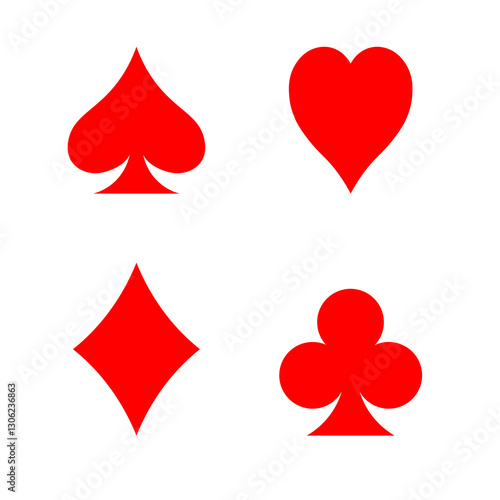 Red Playing Card Suit Symbols on Black Background – Casino & Poker Theme