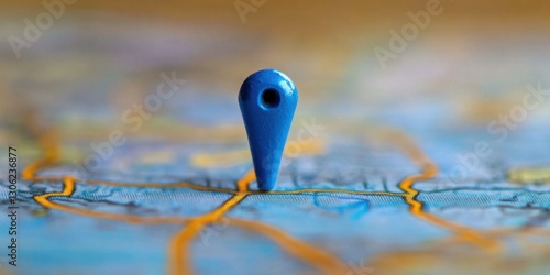 Marker placed on a map indicating a specific location with detailed geographical information