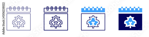 Photo calendar icon in 4 different styles. Thin Line, Line, Bold Line, Duotone. Duotone style. Editable stroke