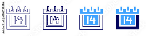 School planner icon in 4 different styles. Thin Line, Line, Bold Line, Duotone. Duotone style. Editable stroke