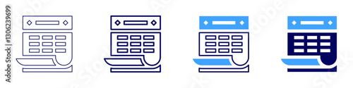 Team scheduler icon in 4 different styles. Thin Line, Line, Bold Line, Duotone. Duotone style. Editable stroke