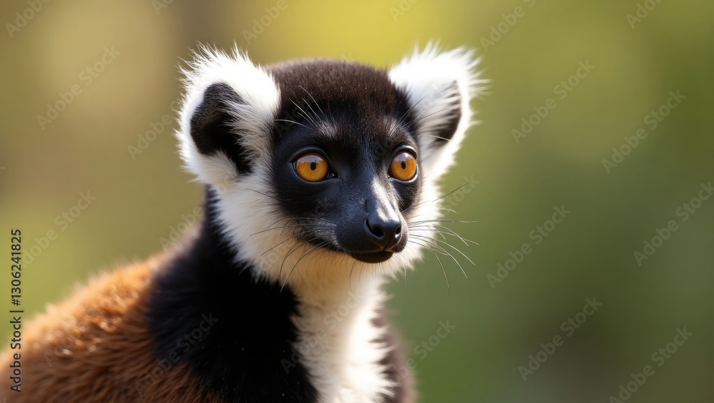 Obraz premium Hybrid of a Black Lemur (Eulemur macaco) and a Crowned Lemur (Eulemur coronatus), Madagascar, Africa