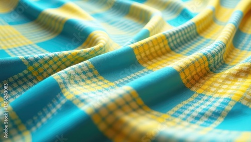 Textiles made of cotton featuring a sleek plaid design