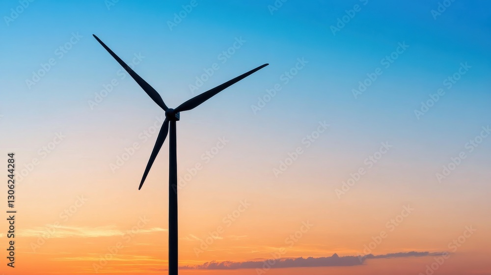 A silhouette of a wind turbine against a vibrant sunset, showcasing renewable energy and sustainability in a serene landscape. A silhouette of a wind turbine against a vibrant sunset, showcasing renewable energy and sustainability in a serene landscape.