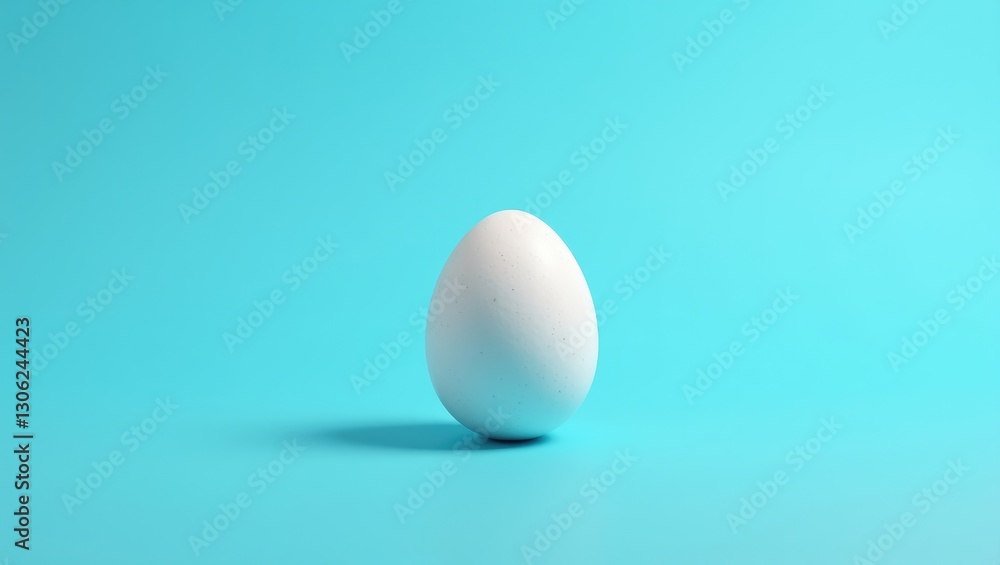 Egg placed on a flat blue background Egg placed on a flat blue background