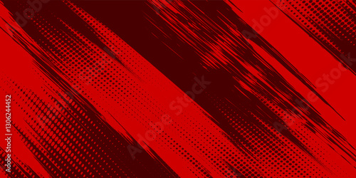 Red halftone dots blue color pattern gradient grunge texture background. Dot pop art comic sport style vector illustration. Eps10