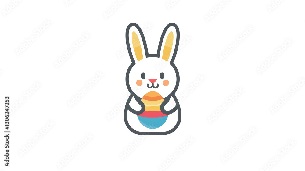 Easter Bunny Holding Egg for Cartoon Illustration. Easter Bunny Holding Egg for Cartoon Illustration.