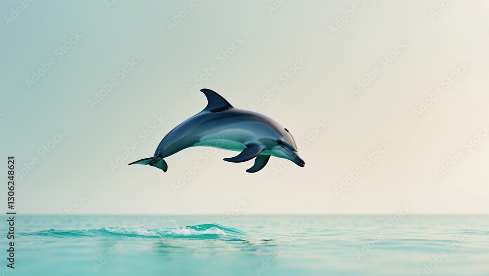 Fototapeta premium Dolphin leaping in the Indian Ocean, Kenya, Africa.