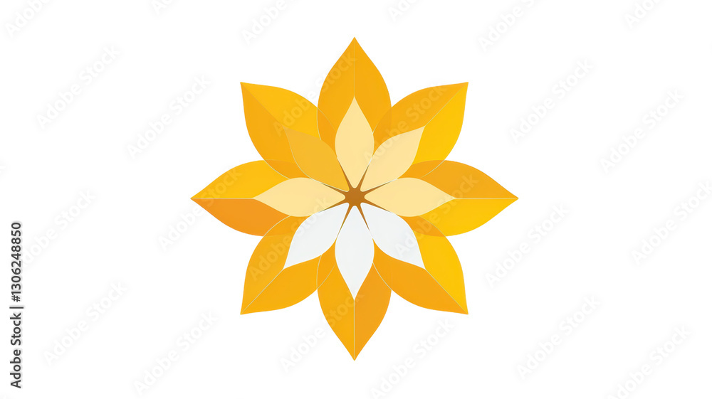 Golden Flower Mandala Design for Abstract Art. Golden Flower Mandala Design for Abstract Art.