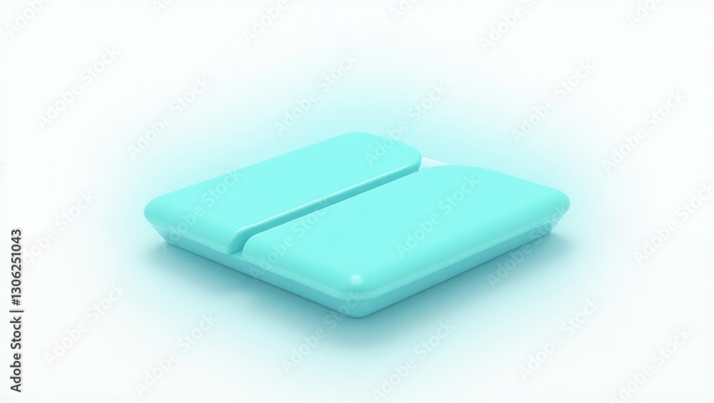 Aqua Symbol of a digital weighing scale displayed on a light background. Device for measuring weight. Artistic representation of minimalism. Aqua Symbol of a digital weighing scale displayed on a light background. Device for measuring weight. Artistic representation of minimalism.