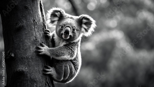 Adorable Koala Embracing a Tree on Raymond Island, Australia photo