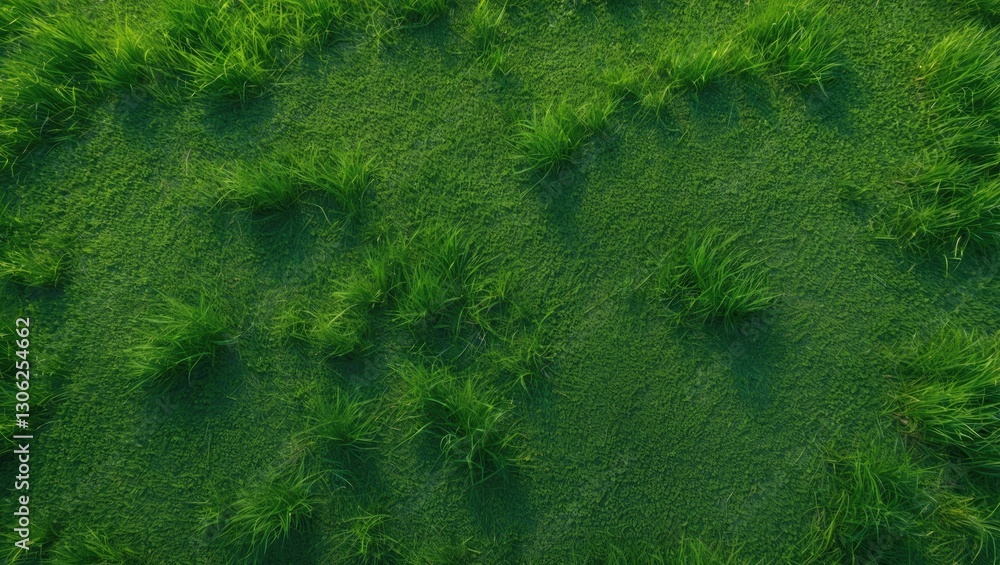 Textured green grass surface from above A bird's-eye view of a sunlit grassy region Concept idea for creating a vibrant backdrop, ideal for a football practice field or a lush lawn pattern for golf... Textured green grass surface from above A bird's-eye view of a sunlit grassy region Concept idea for creating a vibrant backdrop, ideal for a football practice field or a lush lawn pattern for golf...