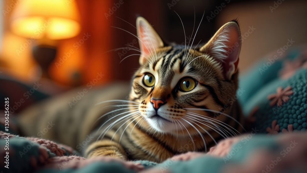 Cat relaxing at home. Cat relaxing at home.