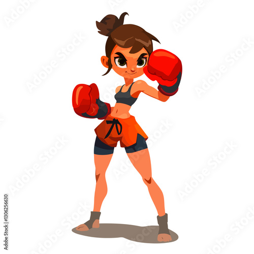 Strong Boxer Girl Vector
