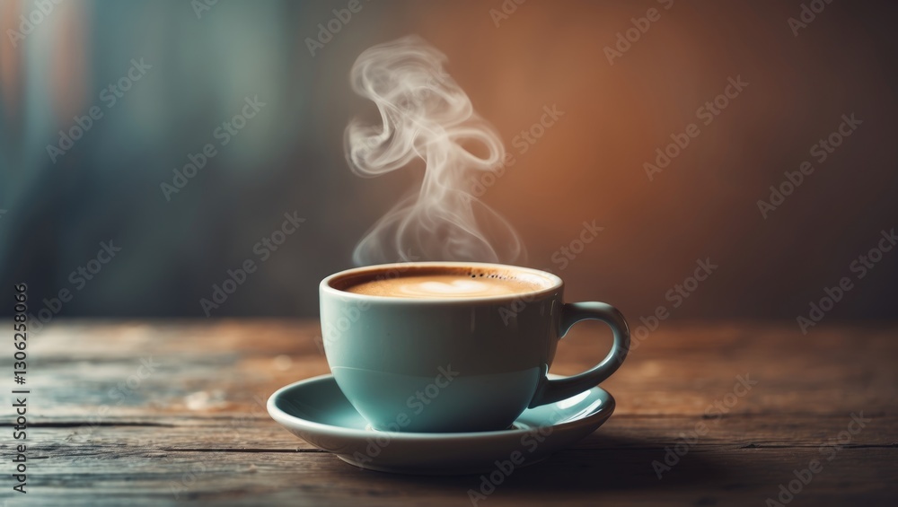 steaming coffee cup, joy of youth in a comforting moment steaming coffee cup, joy of youth in a comforting moment