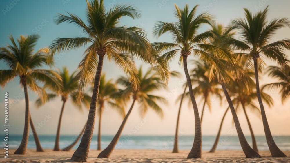 coastal scene featuring palm trees coastal scene featuring palm trees
