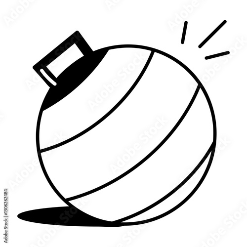 A hand drawn icon of stability ball 
