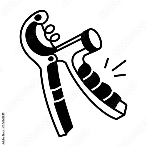 A doodle style icon of grip strengthener 
