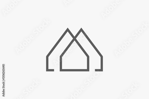 Minimalist line art home logo 
