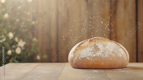 Freshly Baked Bread with Fl...