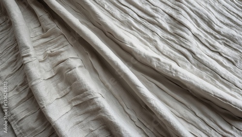 Wallpaper Mural Linen fabric backdrop featuring irregular stripes. Seamless organic texture ideal for eco-conscious home styling. Rustic gray Scandinavian design perfect for farmhouse aesthetics. Torontodigital.ca