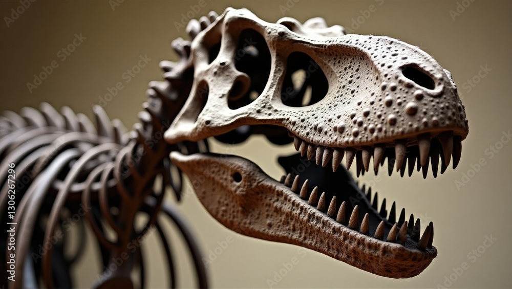 Fototapeta premium Detailed View of a Massive Dinosaur or T-rex Skeleton