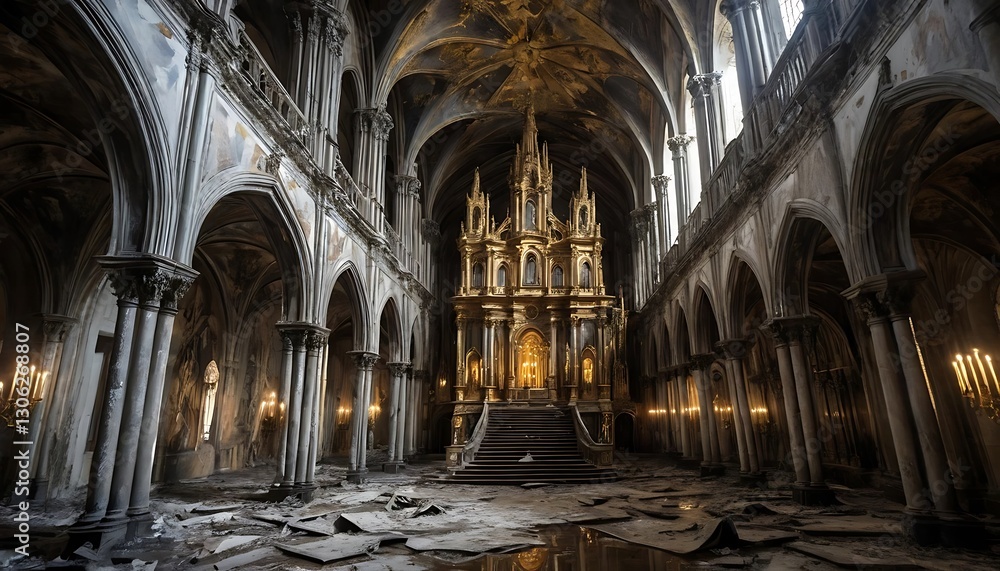 Obraz premium Majestically Decayed: An Abandoned Church Interior