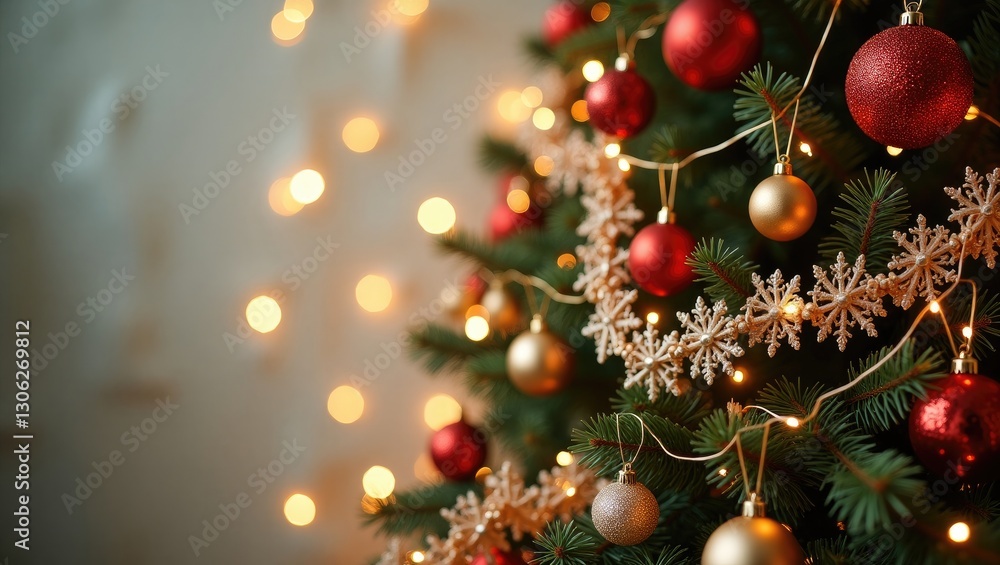 Soft focus of a decorated Christmas tree. Soft focus of a decorated Christmas tree.