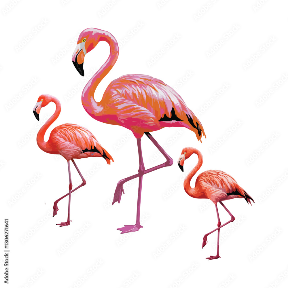 Fototapeta premium Cute Flamingo Vector For Christmas
