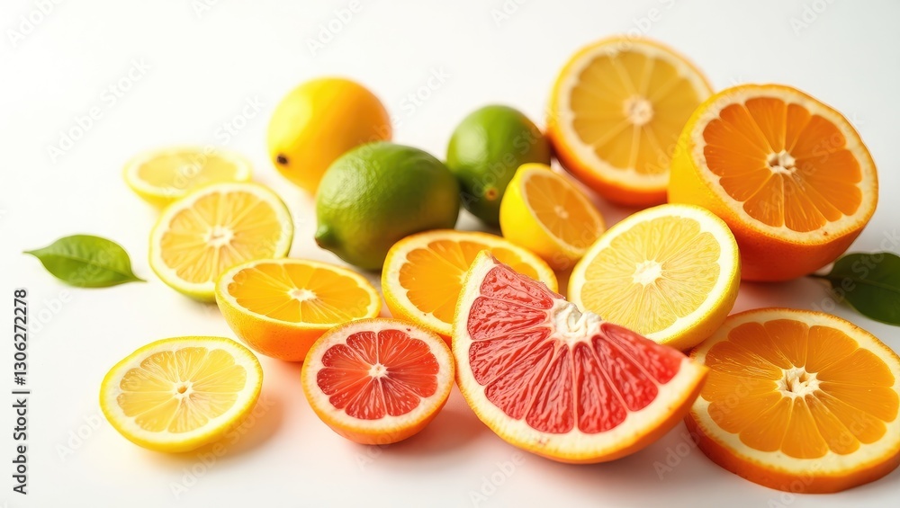 Arrangement of sliced citrus fruits Arrangement of sliced citrus fruits