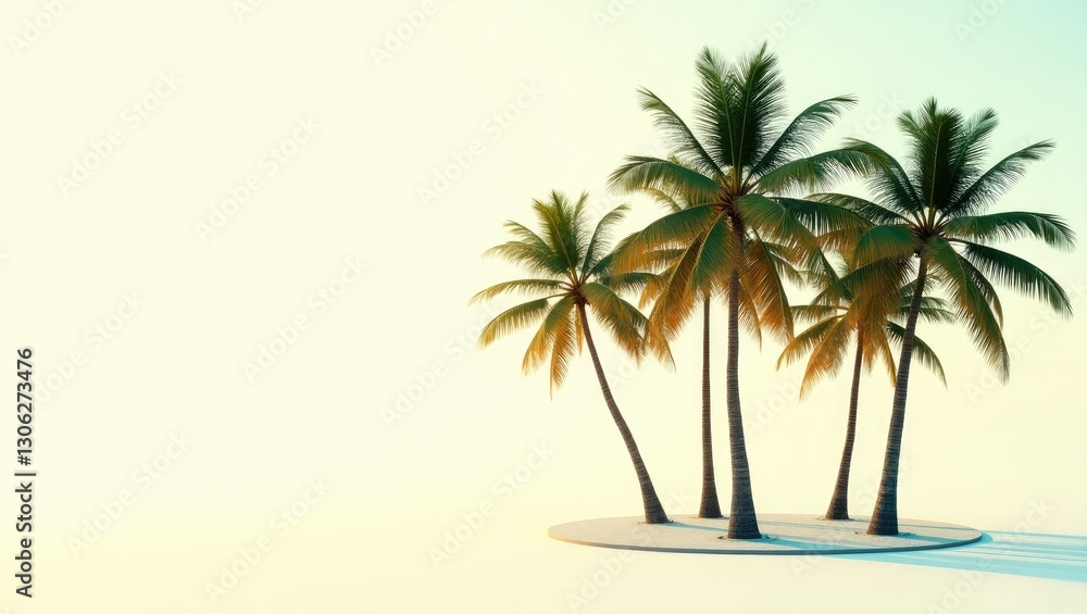 Obraz premium tropical palm trees on a light background