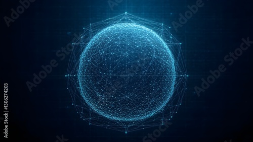 Futuristic blue digital art of DNA, brain, and eye, glowing with fractal energy in dark space