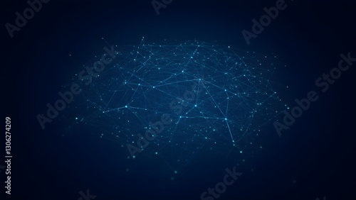 Glowing digital stars illuminate a deep blue space night