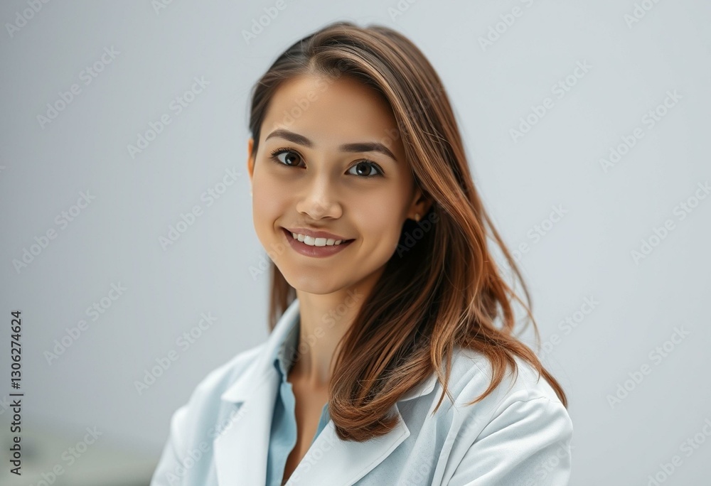 Professional portrait of a curious female scientist Professional portrait of a curious female scientist