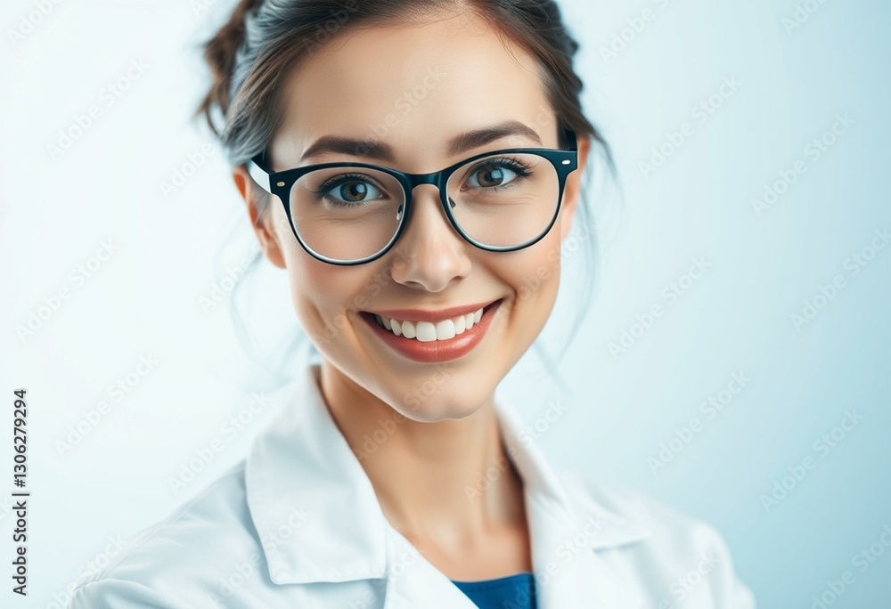 Photorealistic portrait of a curious female scientist Photorealistic portrait of a curious female scientist