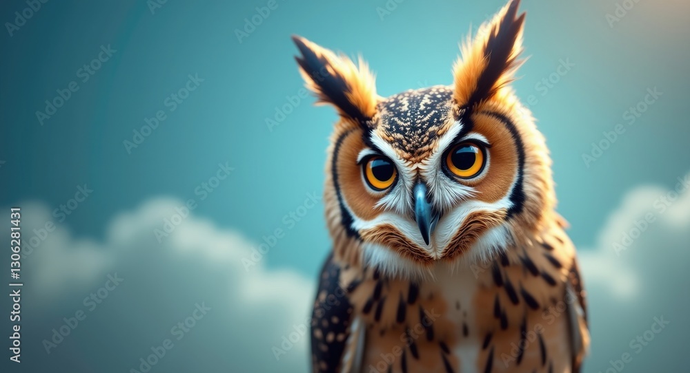 Close-Up Portrait of a Long Eared Owl Close-Up Portrait of a Long Eared Owl